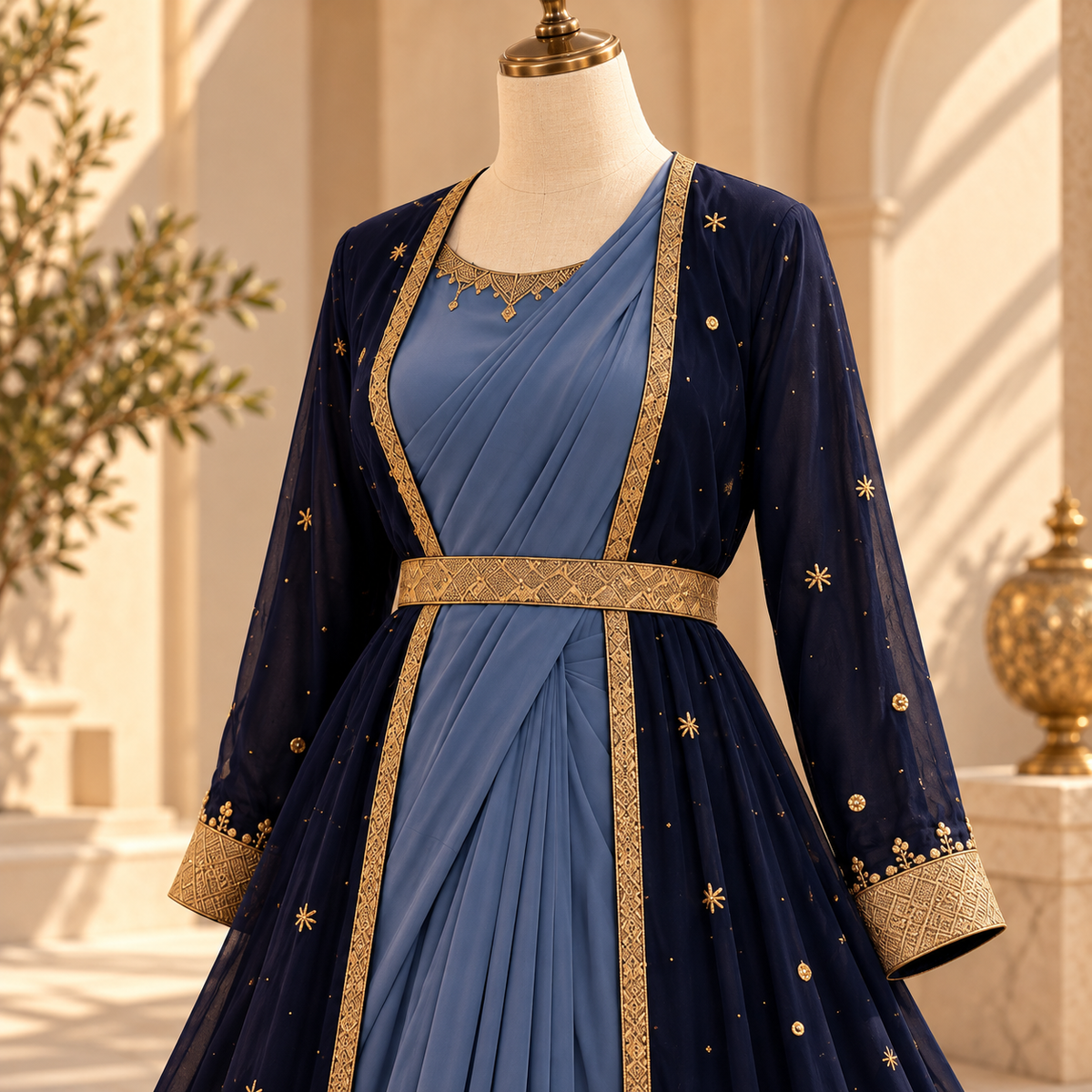 NOIR MIST – Abaya-Saree Fusion