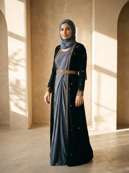 NOIR MIST – Abaya-Saree Fusion